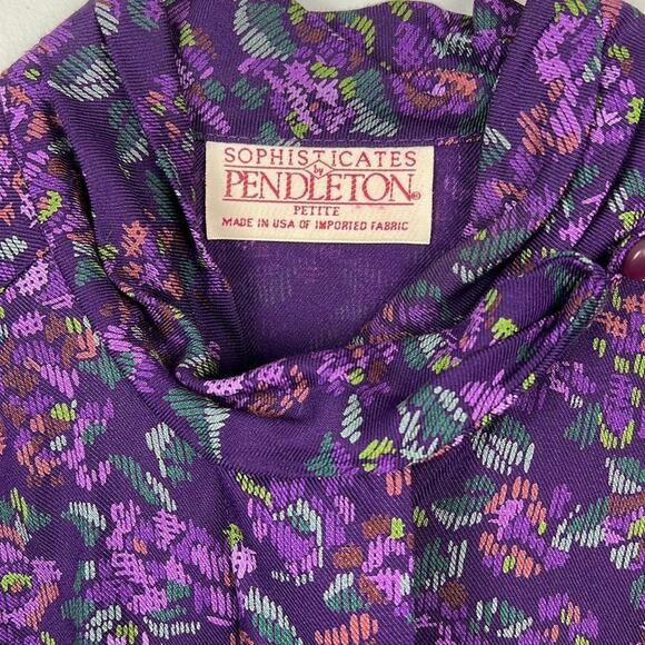 Vintage Pendleton women’s floral button front blouse size 12 - Picture 4 of 8